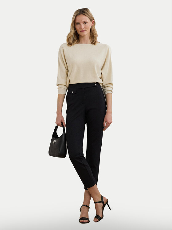 LAUREN RALPH LAUREN LAUREN RALPH LAUREN Auduma bikses 200980023001 Melns Straight Fit