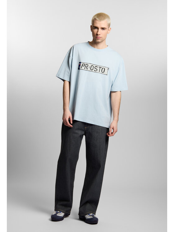 PROSTO. PROSTO. T-Shirt Plates Niebieski Oversize