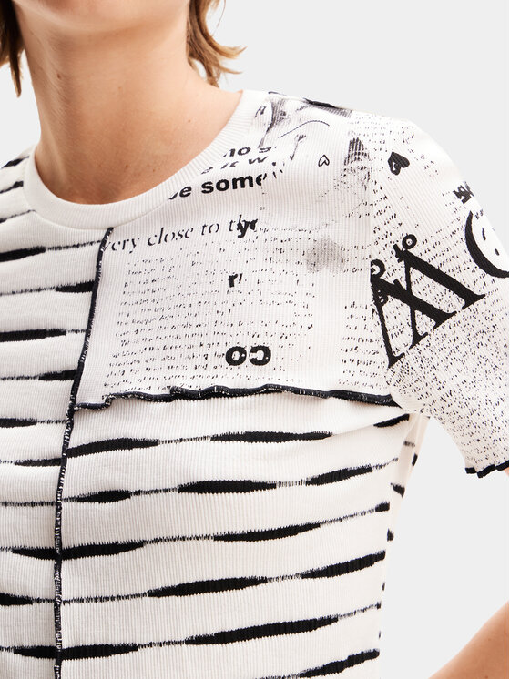 Desigual Desigual T-shirt Lou 24SWTKA8 Bianco Regular Fit