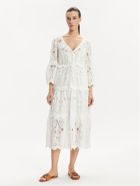 Luisa Spagnoli Luisa Spagnoli Vasarinė suknelė Pigna 540712 Balta Regular Fit
