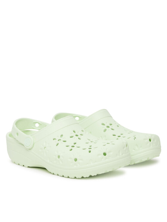 Crocs Crocs Şlapi Classic Floral Cut-Out Clog 210927 Verde