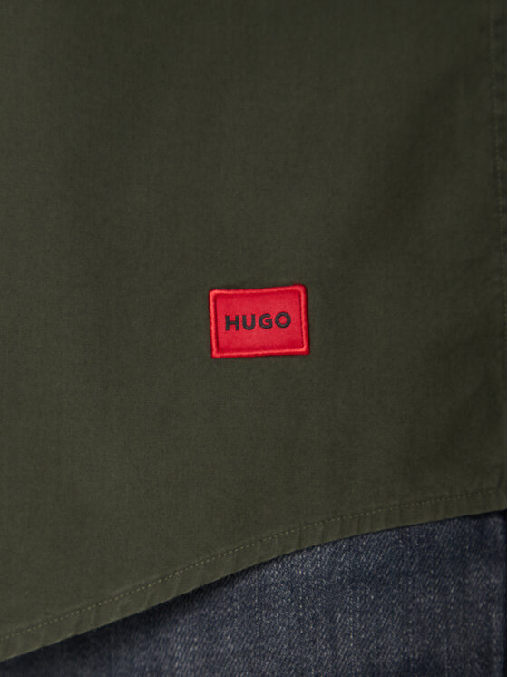 HUGO HUGO Риза Ermo 50500216 Зелен Slim Fit