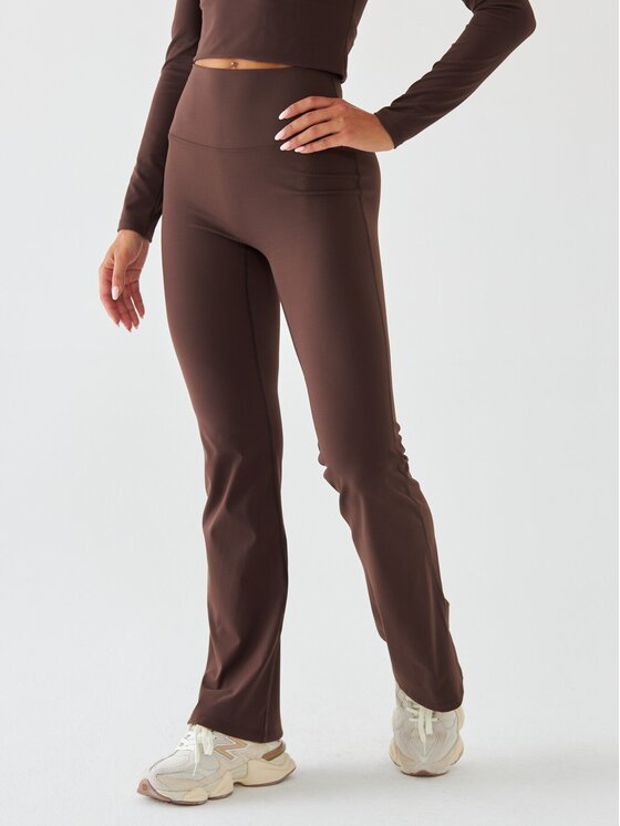 BeShaped BeShaped Legginsy Dzwony - Morning Dew Brązowy Shaping Fit