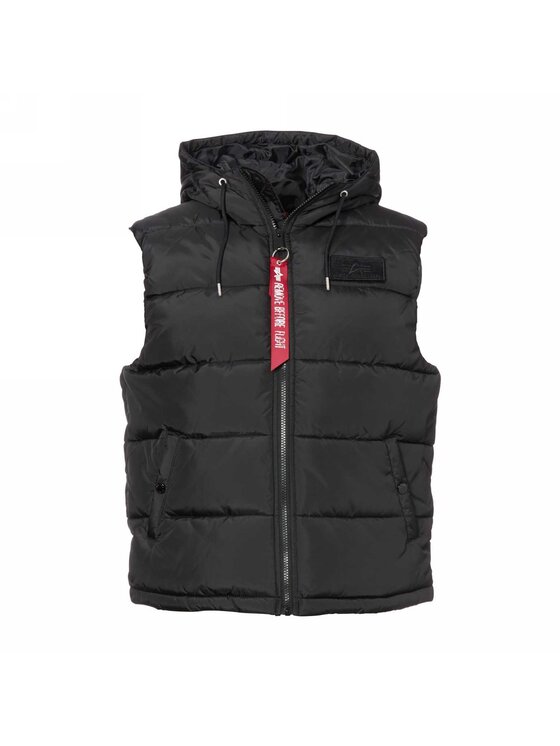 Alpha Industries Alpha Industries Kamizelka Alpha Industries Hooded Puffer Vest FD BLACK Czarny Regular Fit
