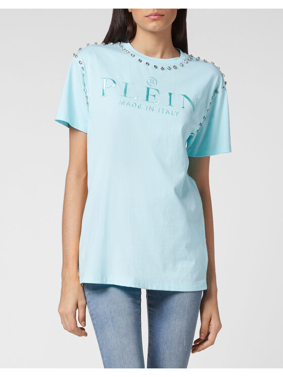 PHILIPP PLEIN PHILIPP PLEIN T-Shirt 1913 Błękitny Regular Fit