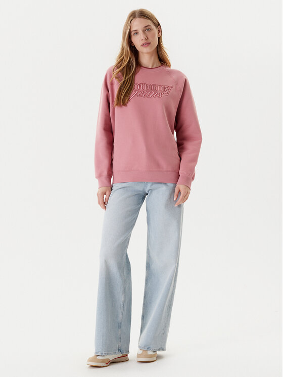 Tommy Jeans Tommy Jeans Суитшърт Script DW0DW21196 Розов Regular Fit