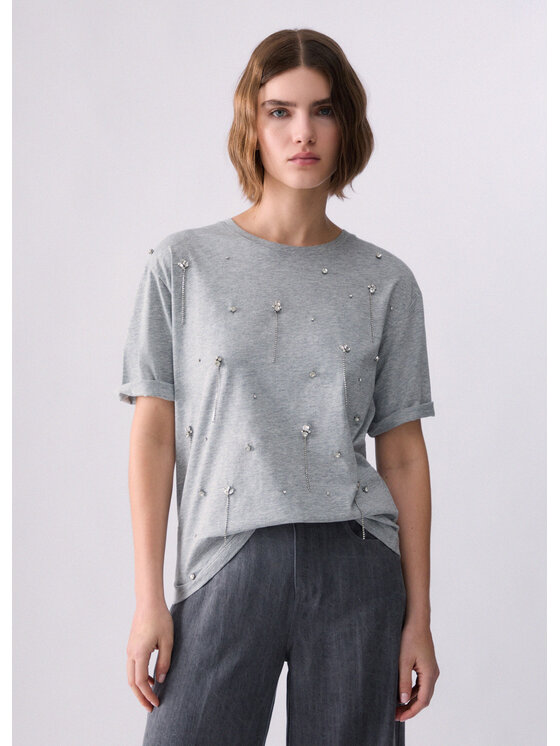Liu Jo Liu Jo T-shirt WF6398JS904L9349 Grigio Regular Fit