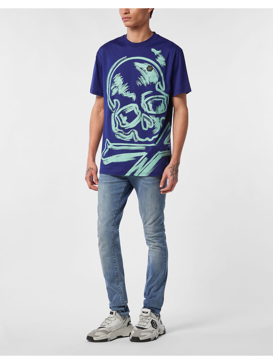 PHILIPP PLEIN PHILIPP PLEIN T-Shirt 24639 Niebieski jasny Regular Fit