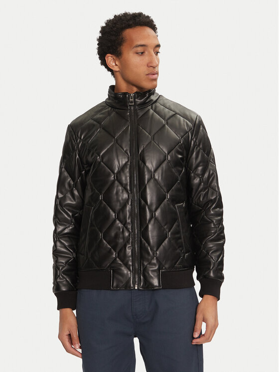 Férfi Műbőr dzseki Guess, Méret: XL, Fekete, M4BL28 WGJ60