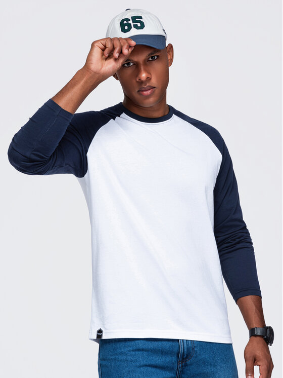 Ombre Ombre S dlouhým rukávem OM-LSCL-0141 Tmavomodrá Regular Fit