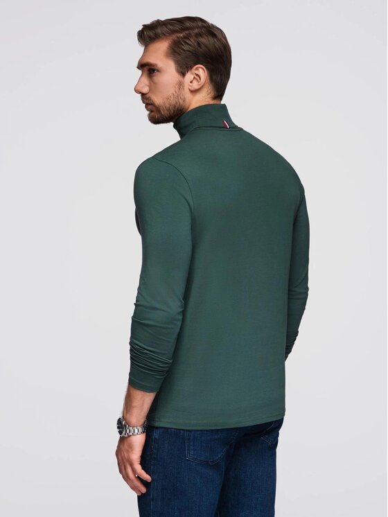 Ombre Ombre Longsleeve OM-LSCL-0130 Zielony Slim Fit
