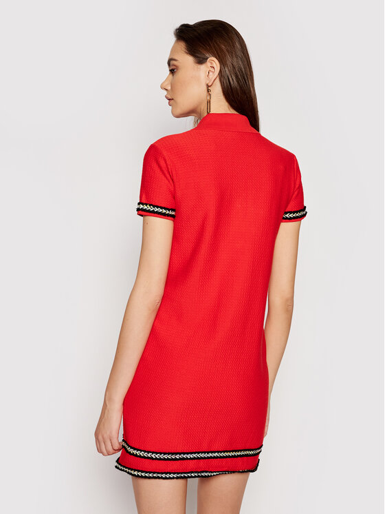 PINKO Pinko Sukienka dzianinowa Football PE21 BLK01 1G15Q2 Y6T6 Czerwony Regular Fit