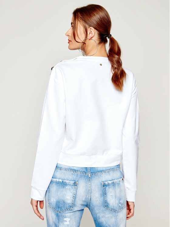 Silvian Heach Silvian Heach Світшот Molop PGP20379FE Білий Relaxed Fit