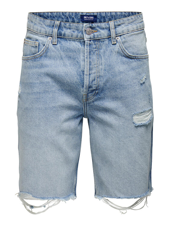 Only & Sons Only & Sons Džínsové šortky 22024981 Modrá Loose Fit