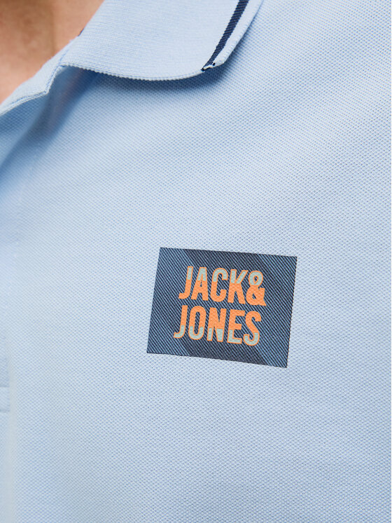 Jack&Jones Jack&Jones Тениска с яка и копчета Hudson 12269238 Светлосиньо Regular Fit