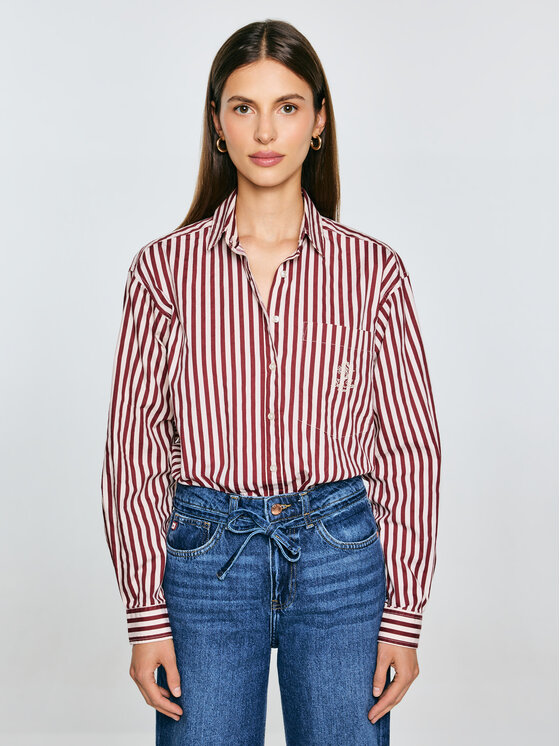 BIG STAR BIG STAR Koszula TINA Bordowy Oversize