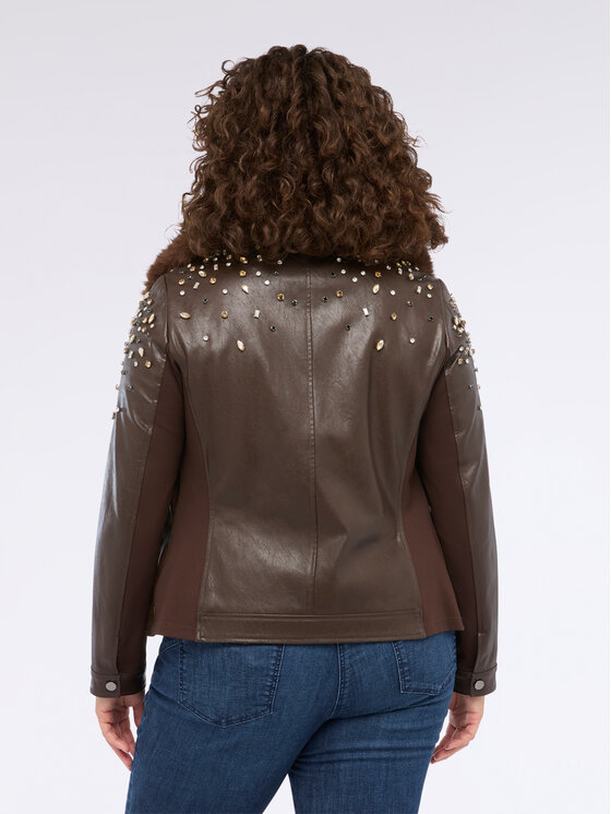 Fiorella Rubino Fiorella Rubino Giacca in similpelle R366T001245N022 Marrone Regular Fit