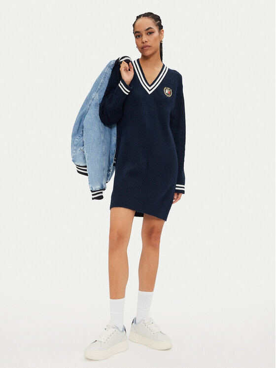 Tommy Jeans Tommy Jeans Kötött ruha DW0DW19810 Sötétkék Relaxed Fit