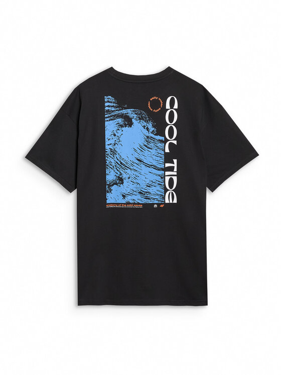 4F 4F T-Shirt CHILLY WAVES Czarny Oversize
