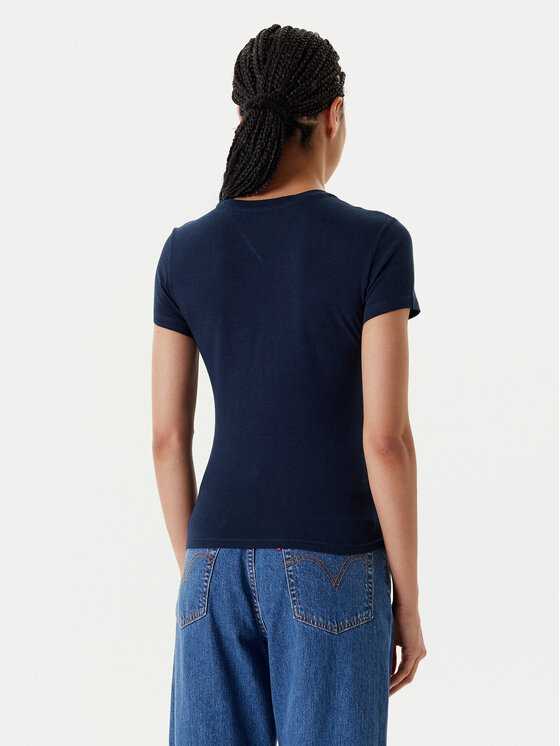 Tommy Jeans Tommy Jeans Marškinėliai Essential DW0DW20913 Tamsiai mėlyna Slim Fit