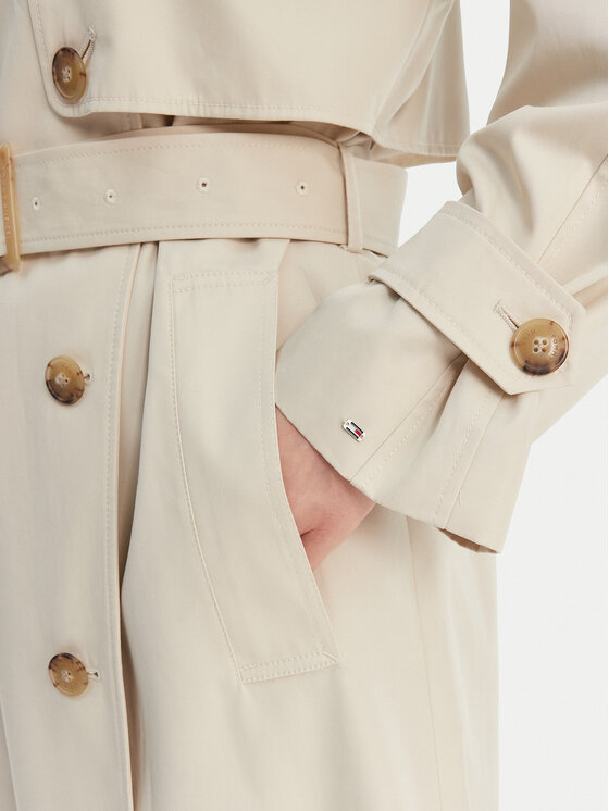 Tommy Hilfiger Tommy Hilfiger Trenčas WW0WW50627 Écru Oversize