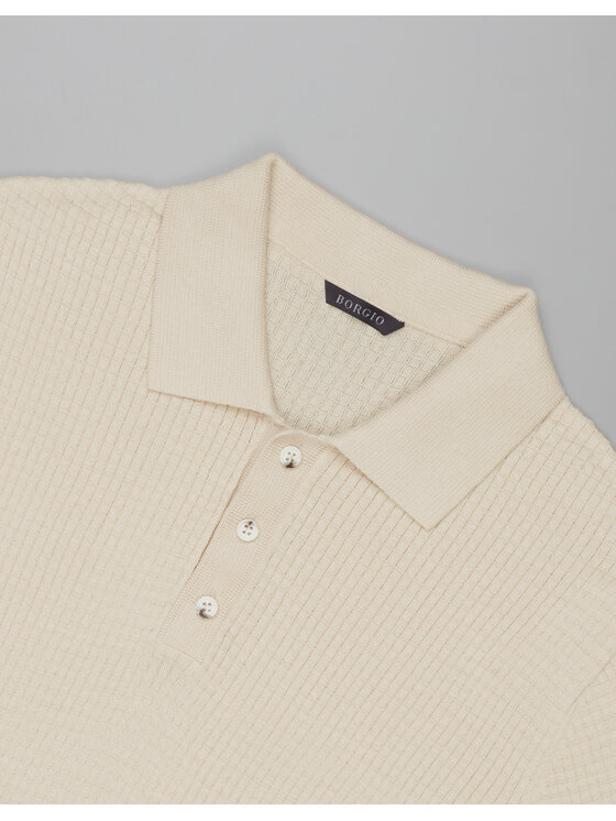 Borgio Borgio Polo sturno Beżowy Classic Fit
