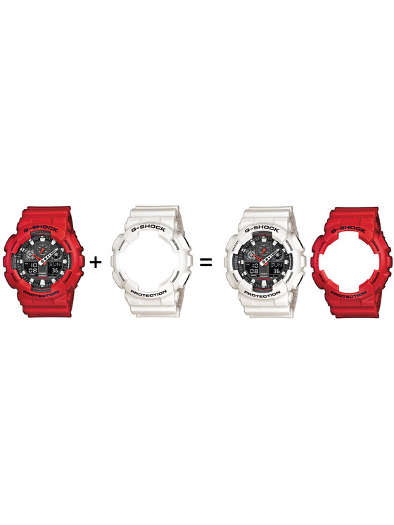 Casio Casio Hodinky SET GA-100B-4AER + BEZEL 10395292 + PASEK 10395227 Bílá