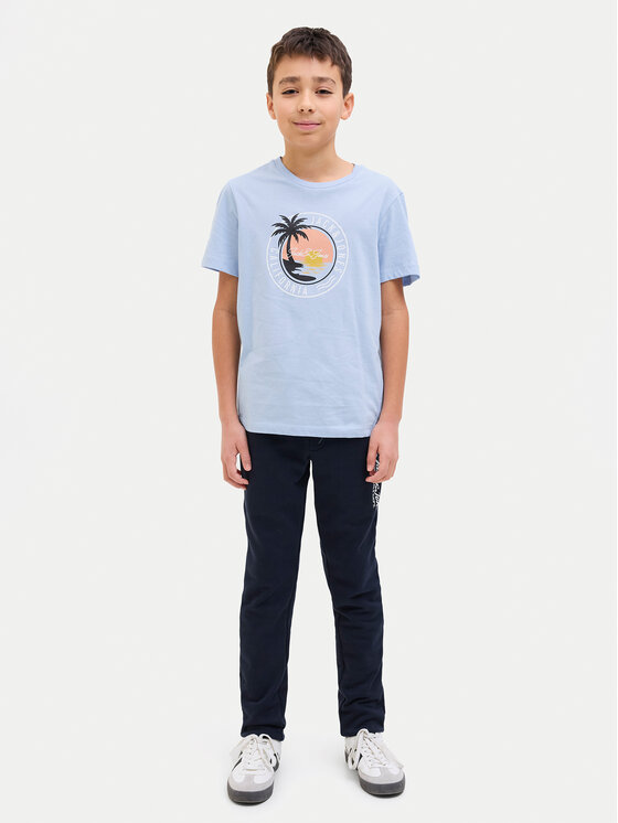 Jack & Jones Junior Jack & Jones Junior T-Shirt Palm 12269922 Błękitny Regular Fit