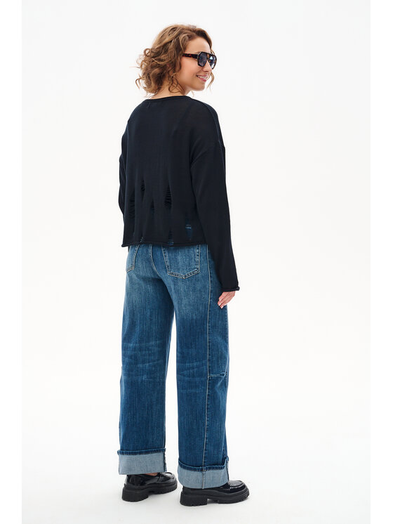 blue shadow blue shadow Sweter Holine Czarny Regular Fit
