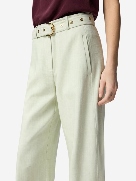 PINKO PINKO Jazdecké nohavice Pantaloni con cintura Zelená Regular Fit