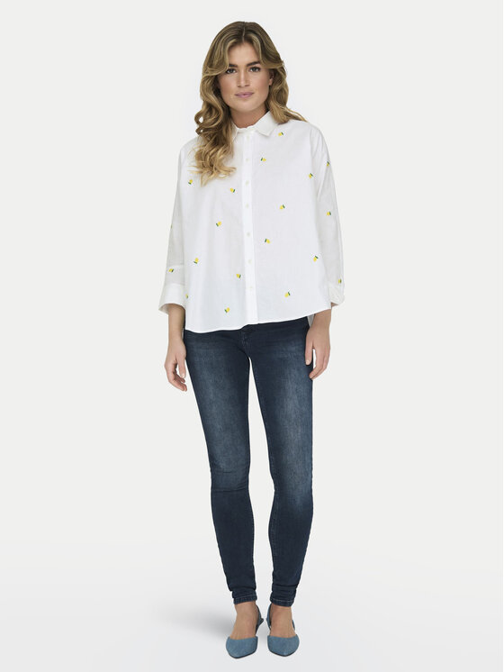 ONLY ONLY Marškiniai 15283743 Balta Box Fit