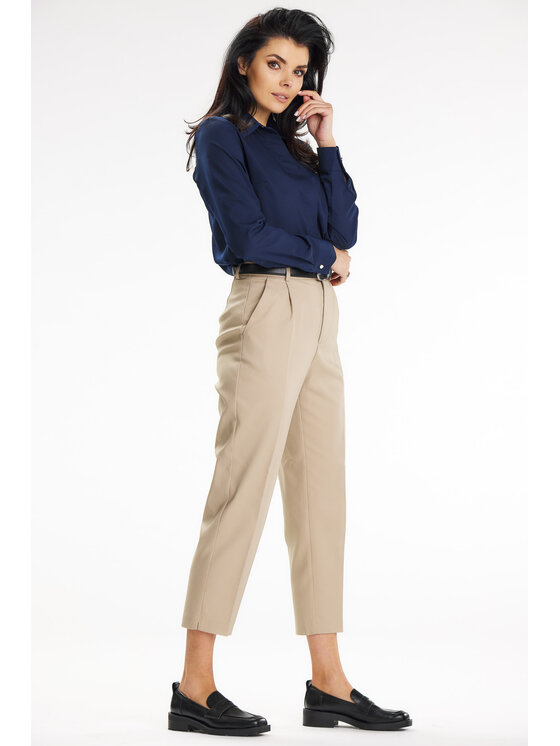 Awama Awama Koszula A652 Granatowy Basic Fit