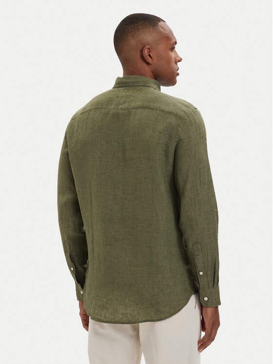 Tommy Hilfiger Tommy Hilfiger Риза MW0MW41530 Тъмнозелен Regular Fit