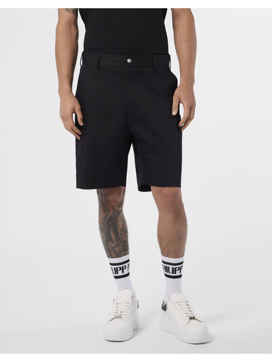 PHILIPP PLEIN PHILIPP PLEIN Szorty materiałowe 29928 Czarny Regular Fit