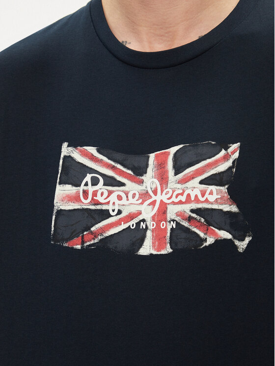 Pepe Jeans Pepe Jeans T-Shirt Clag PM509384 Tmavomodrá Regular Fit