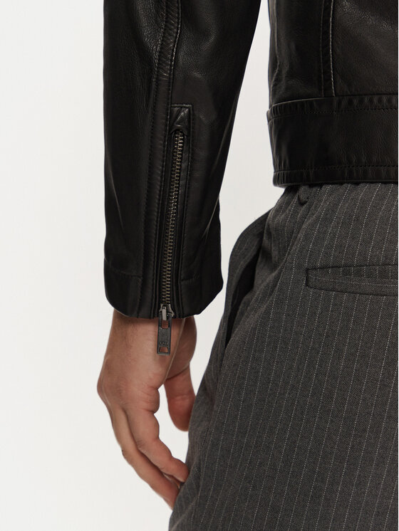 BOSS BOSS Kožená bunda Jolush 50530258 Čierna Regular Fit