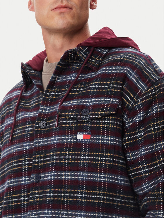 Tommy Jeans Tommy Jeans Πουκαμισοτζάκετ DM0DM23521 Μπορντό Relaxed Fit