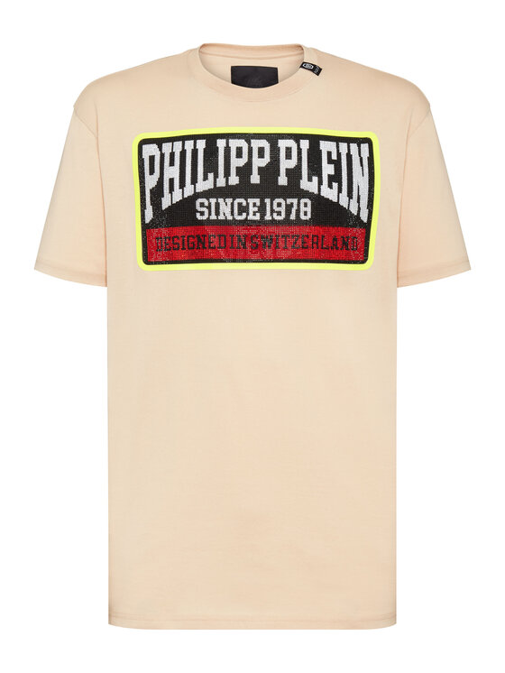 PHILIPP PLEIN PHILIPP PLEIN T-Shirt 11013 Beżowy Regular Fit
