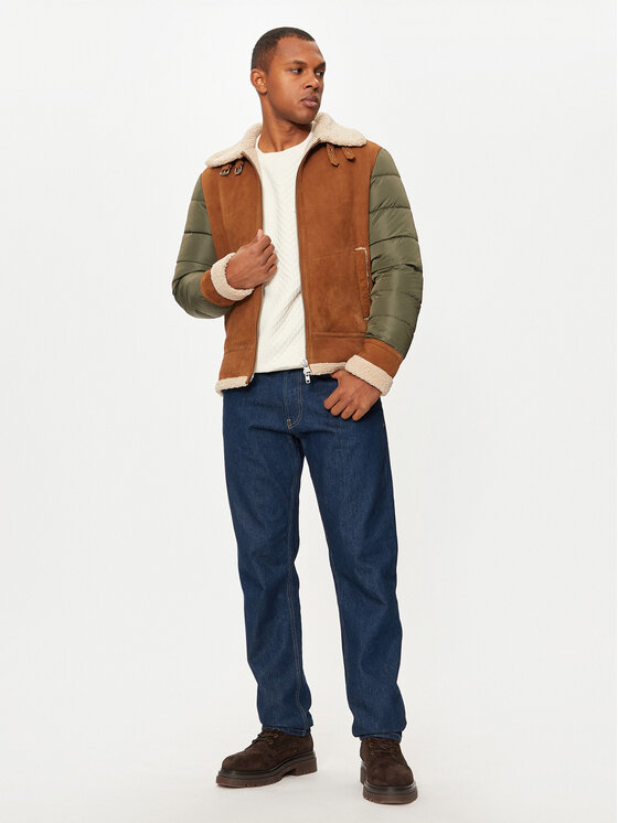 Bomboogie Bomboogie Nahkjope JMMILKPGST4 Pruun Regular Fit