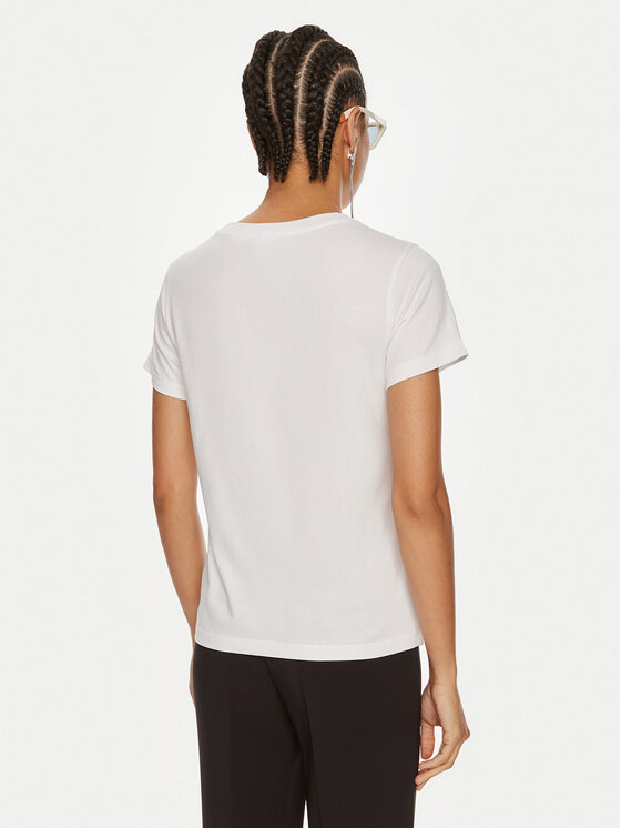 PINKO Pinko T-Shirt Basico 100373 A228 Biały Regular Fit