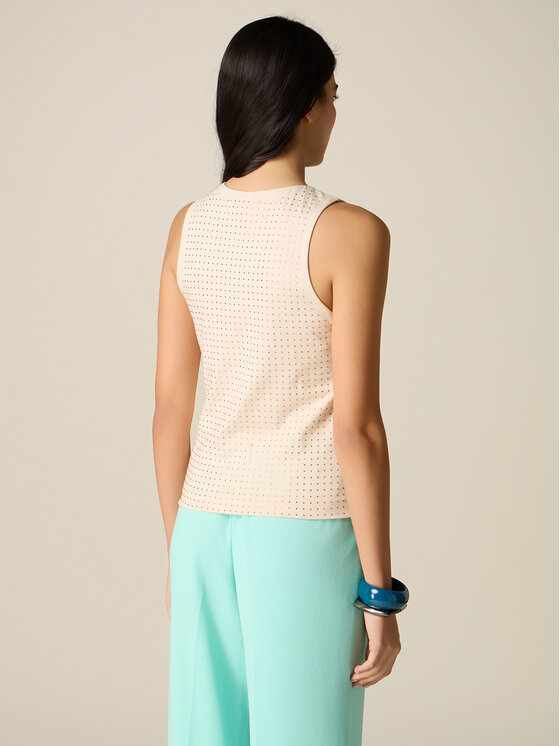 Oltre Oltre T-shirt G013J004370N013 Crema Slim Fit