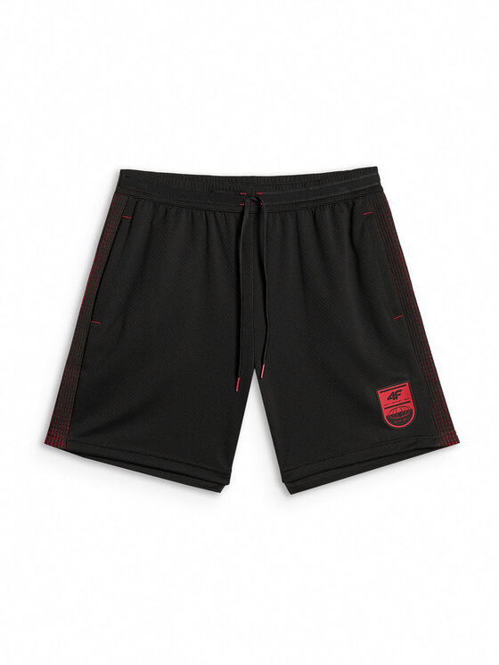 4F 4F Szorty sportowe FOOTBALL Czarny Regular Fit