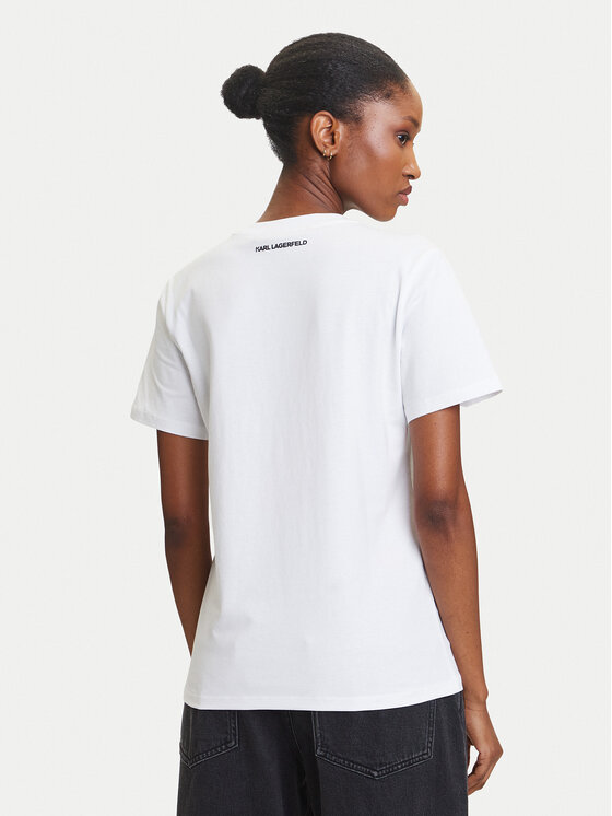 KARL LAGERFELD KARL LAGERFELD T-krekls A3W17018 Balts Regular Fit
