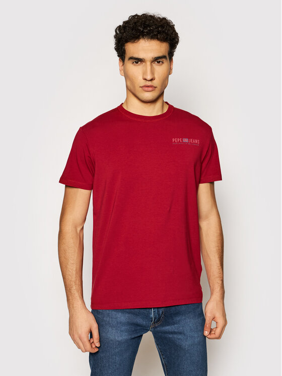 Pepe Jeans T-Shirt Ramon PM507849 Rot Slim Fit
