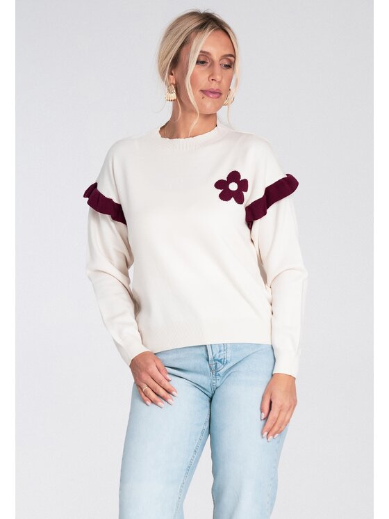 FIGL FIGL Svetr M1242 Bílá Regular Fit
