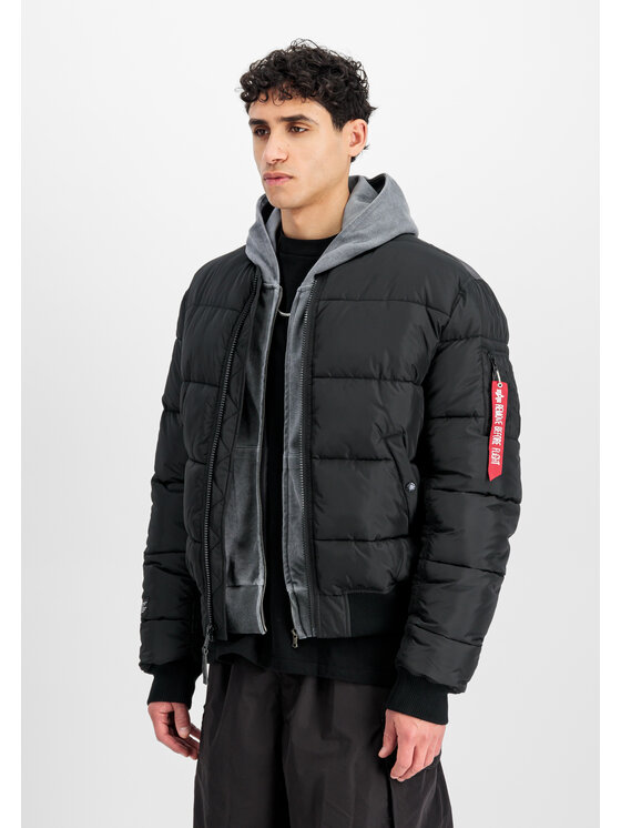 Alpha Industries Kurtka bomber, rozmiar M Czarna, MA-1 Logo Puffer Winter Jacket