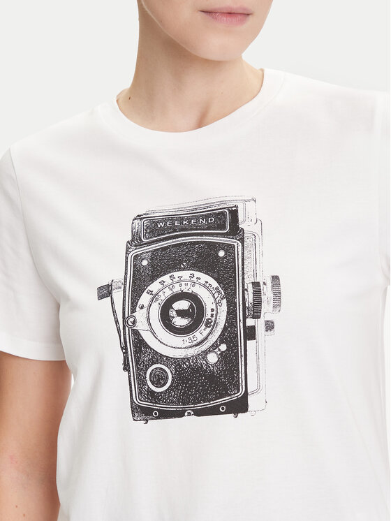 Weekend Max Mara Weekend Max Mara T-shirt Guglia 2525976031 Bianco Regular Fit