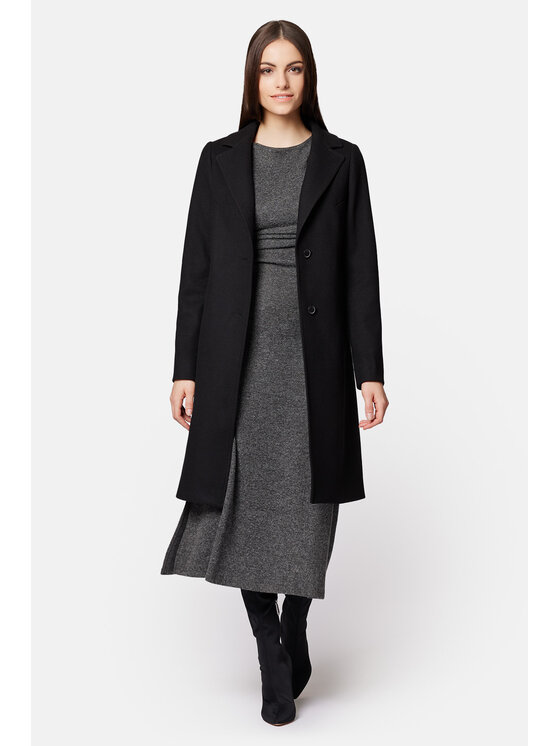 Lancerto Lancerto Płaszcz wełniany Jemma PC073223000020 Czarny Regular Fit