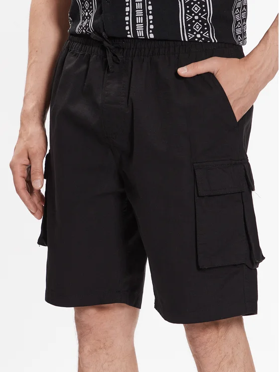 Brave Soul Stoffshorts MSRT-DORONRIP Schwarz Regular Fit
