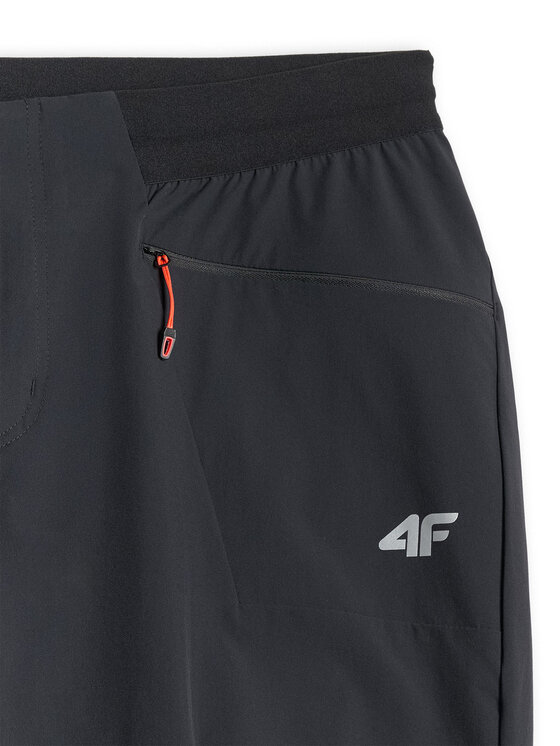 4F 4F Spodnie outdoor TREKKING Czarny Regular Fit